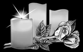 Свечи и розы - картинки для гравировки